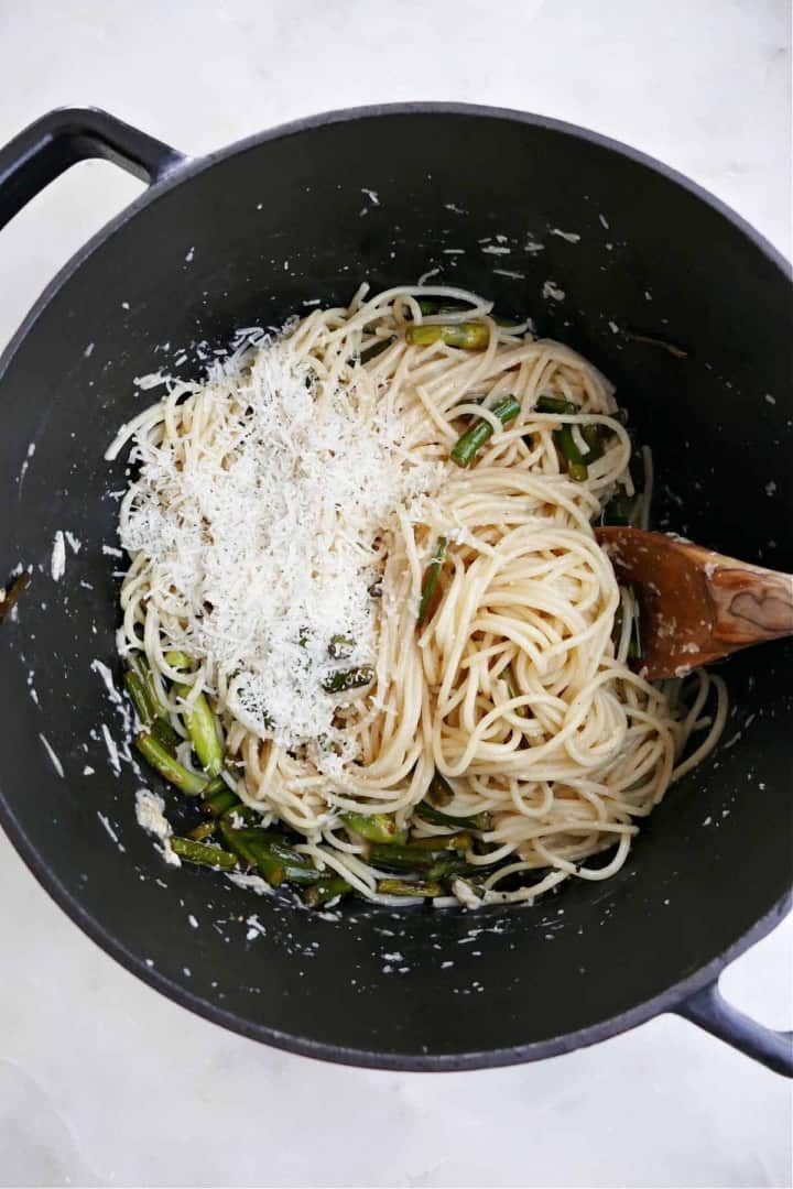 Lemon Garlic Scape Pasta It's a Veg World After All®
