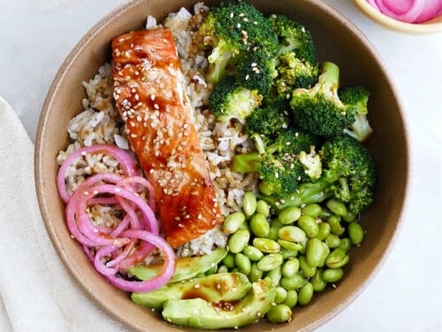 Beautiful salmon teriyaki bowl, final inspiration for healthy salmon recipes