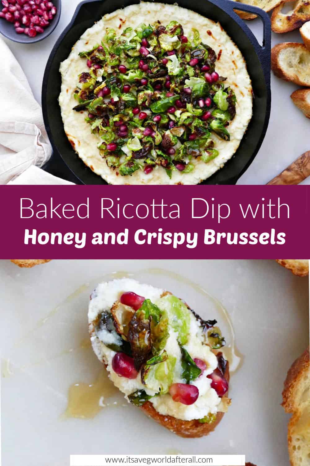 Baked Ricotta Dip with Honey and Crispy Brussels - It's a Veg World ...