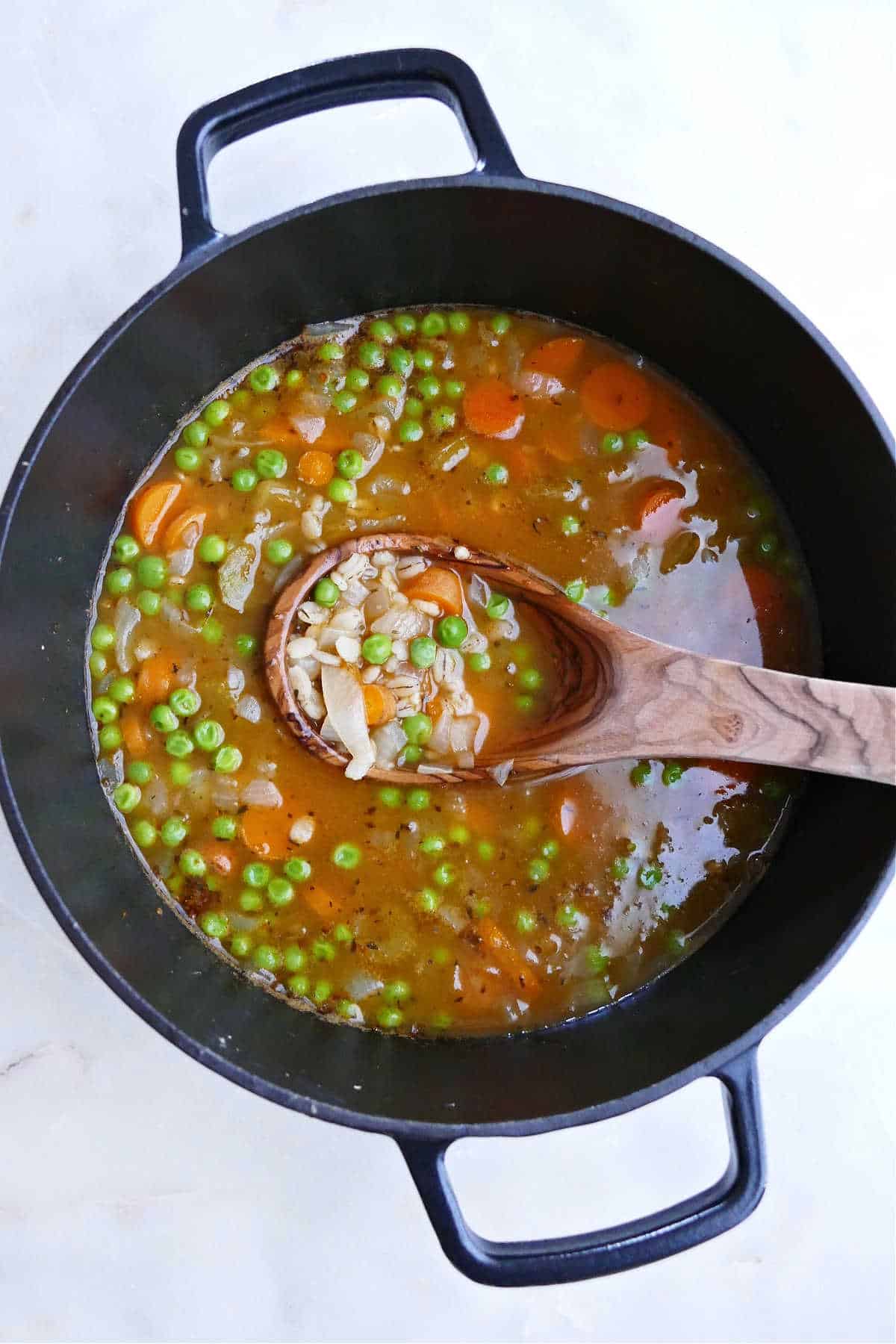 Barley Soup with Vegetables - It's a Veg World After All®