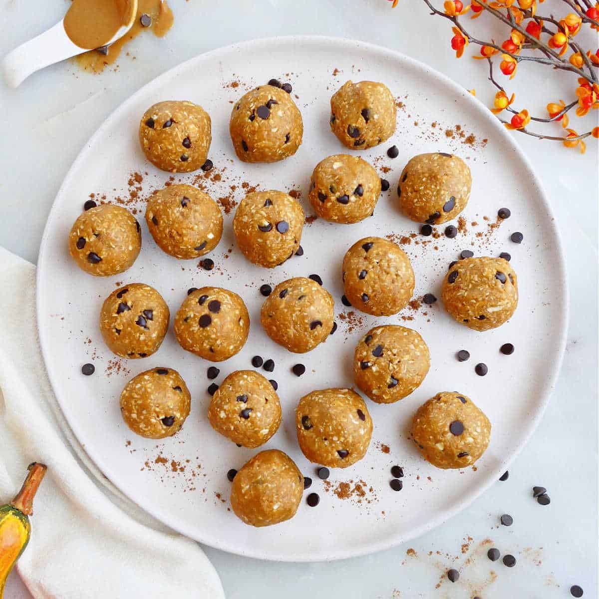 Pumpkin Cookie Protein Balls - Once Upon a Pumpkin