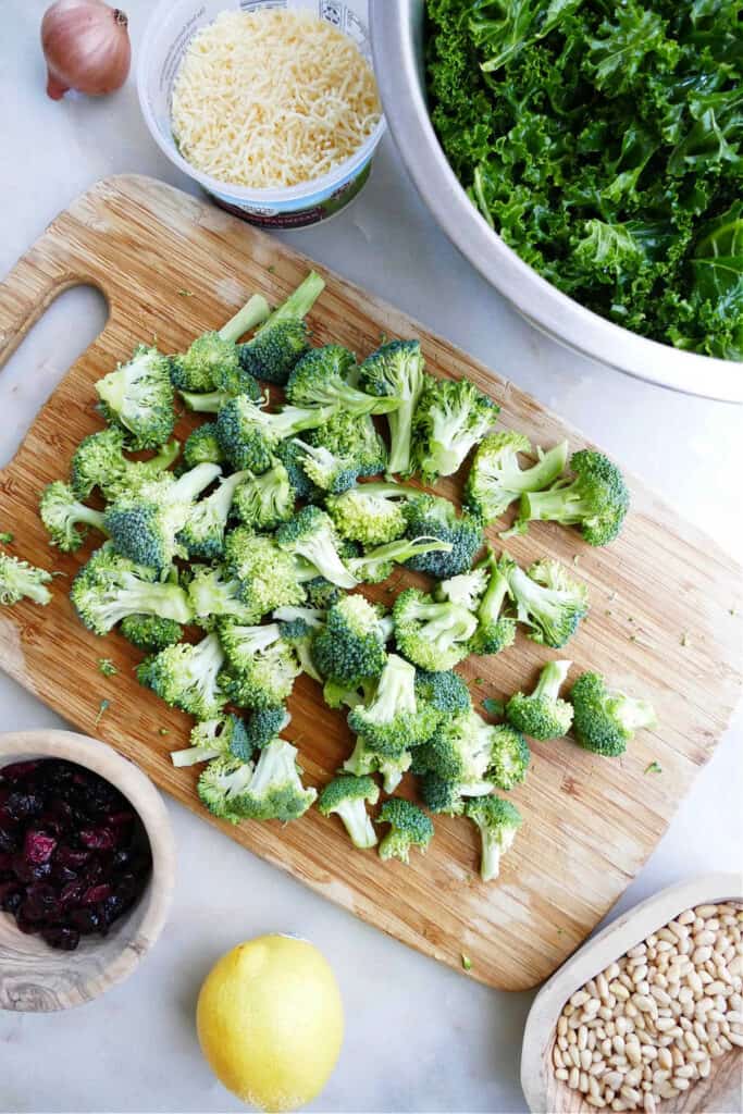 Kale and Broccoli Salad with Lemon Parmesan Dressing It's a Veg World