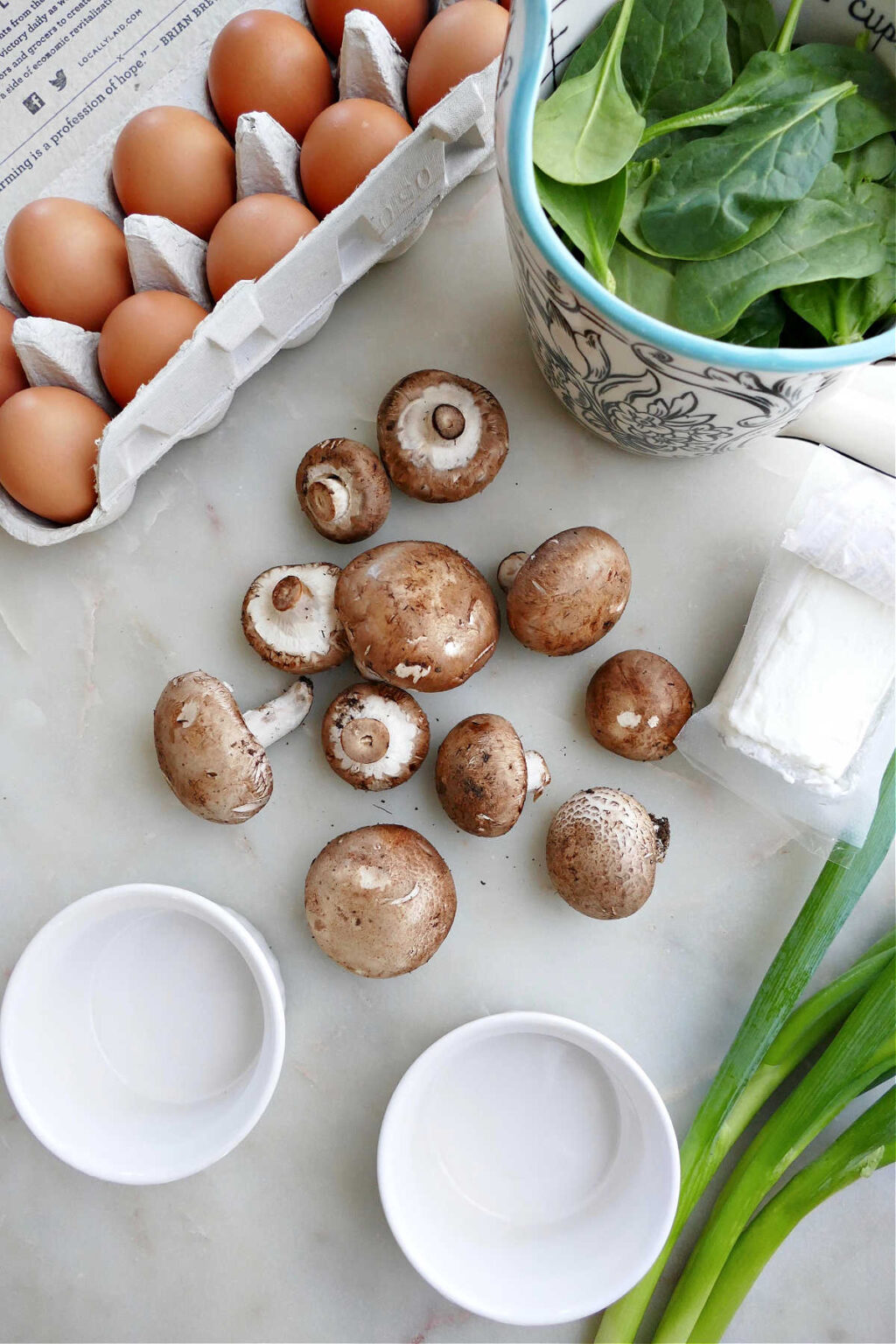 Baked Ramekin Eggs with Mushrooms and Spinach It's a Veg World After All®