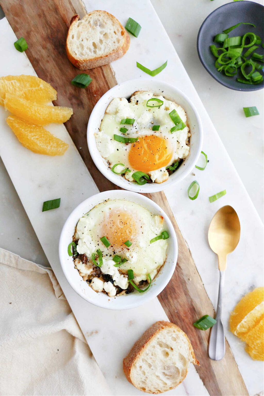 Baked Ramekin Eggs with Mushrooms and Spinach It's a Veg World After All®