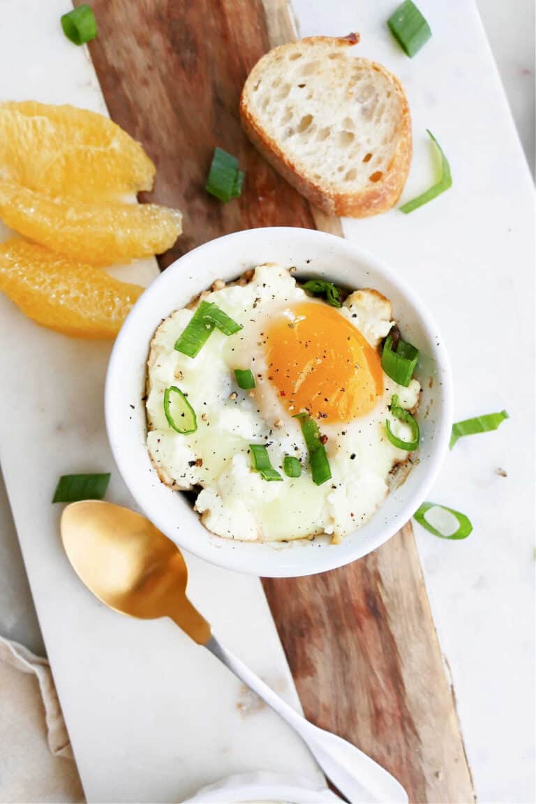 Baked Ramekin Eggs with Mushrooms and Spinach It's a Veg World After All®