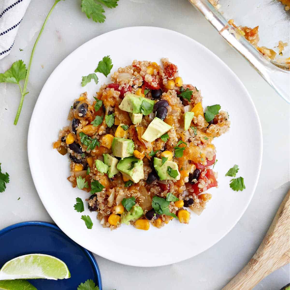 Vegetarian Taco Casserole with Quinoa - It's a Veg World After All®