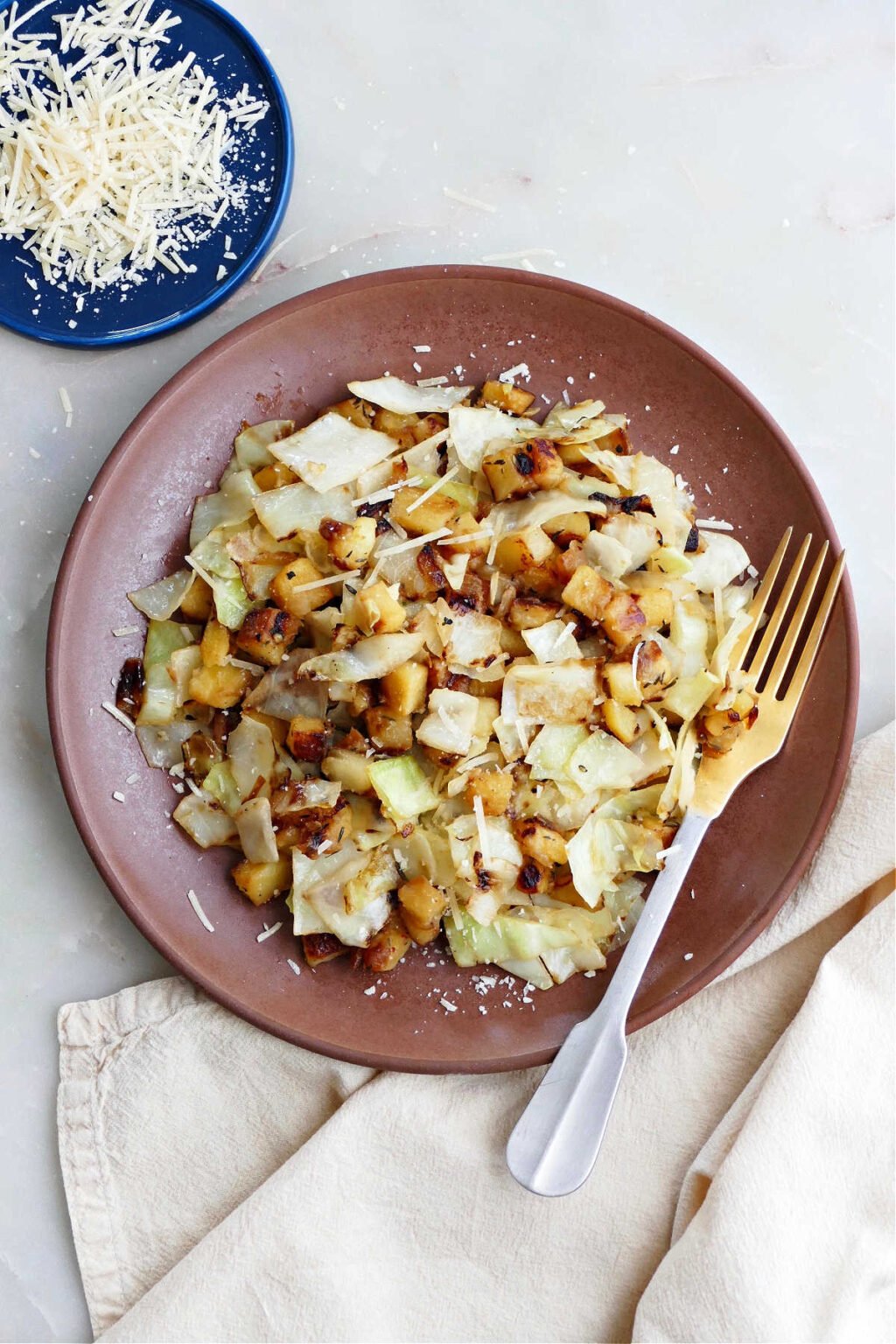 Fried Cabbage and Potatoes It's a Veg World After All®