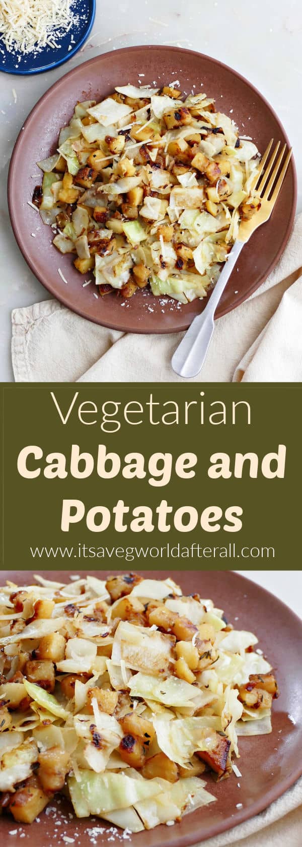 Fried Cabbage and Potatoes It's a Veg World After All®