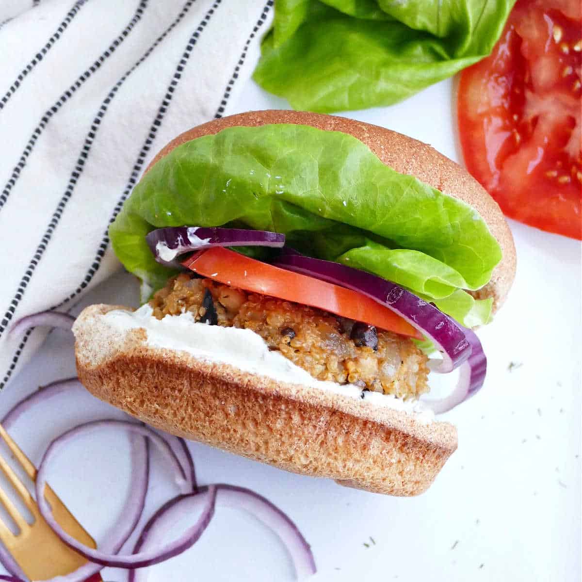 Quinoa Mushroom Burgers with Navy Beans It's a Veg World After All®