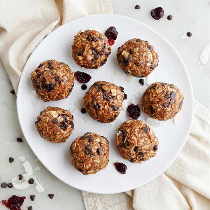Cherry Almond Butter Energy Balls It's a Veg World After All®