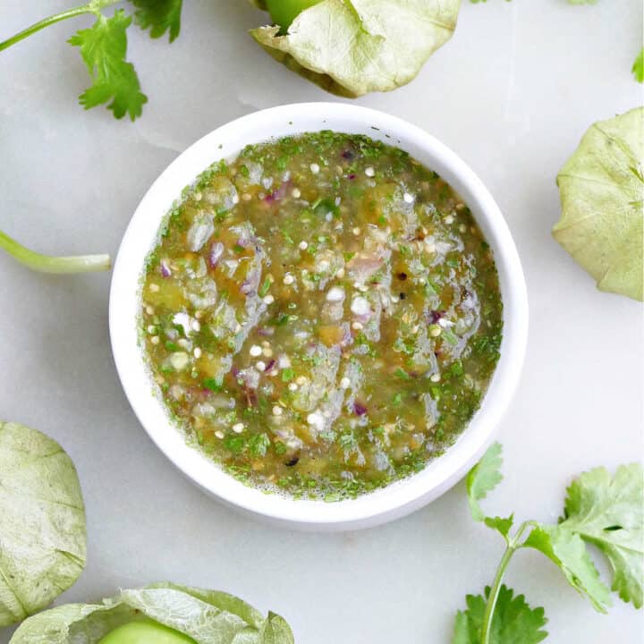 Tomatillo Green Chili Salsa (Salsa Verde) It's a Veg World After All®
