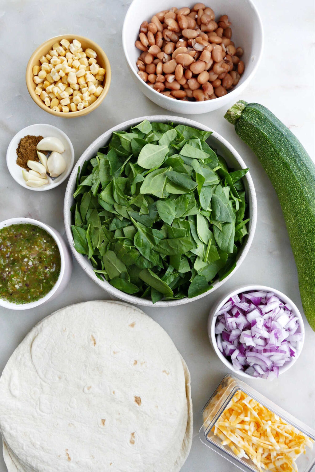 Vegetarian Enchiladas Verdes with Zucchini It's a Veg World After All®