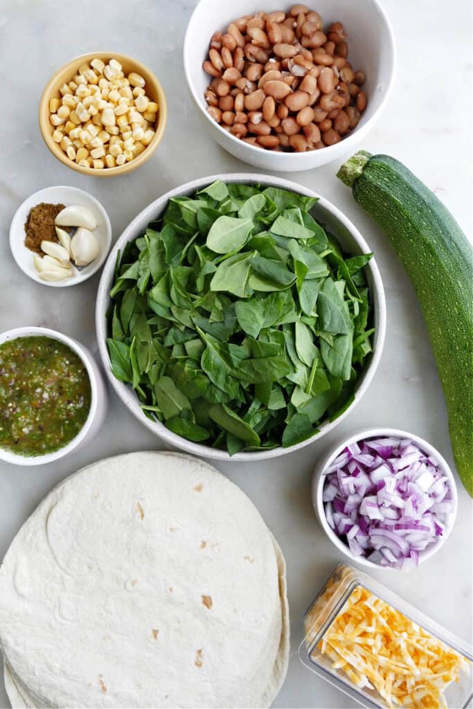 Vegetarian Enchiladas Verdes with Zucchini It's a Veg World After All®