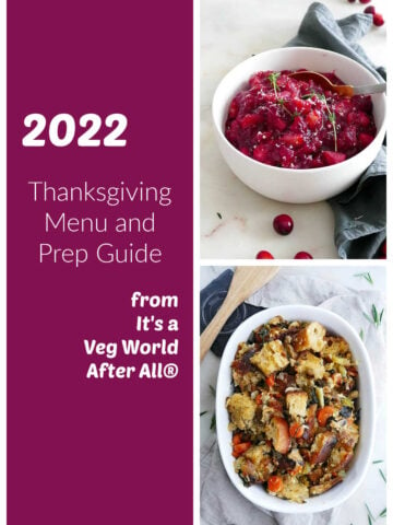 collage of images and text for a Thanksgiving menu guide