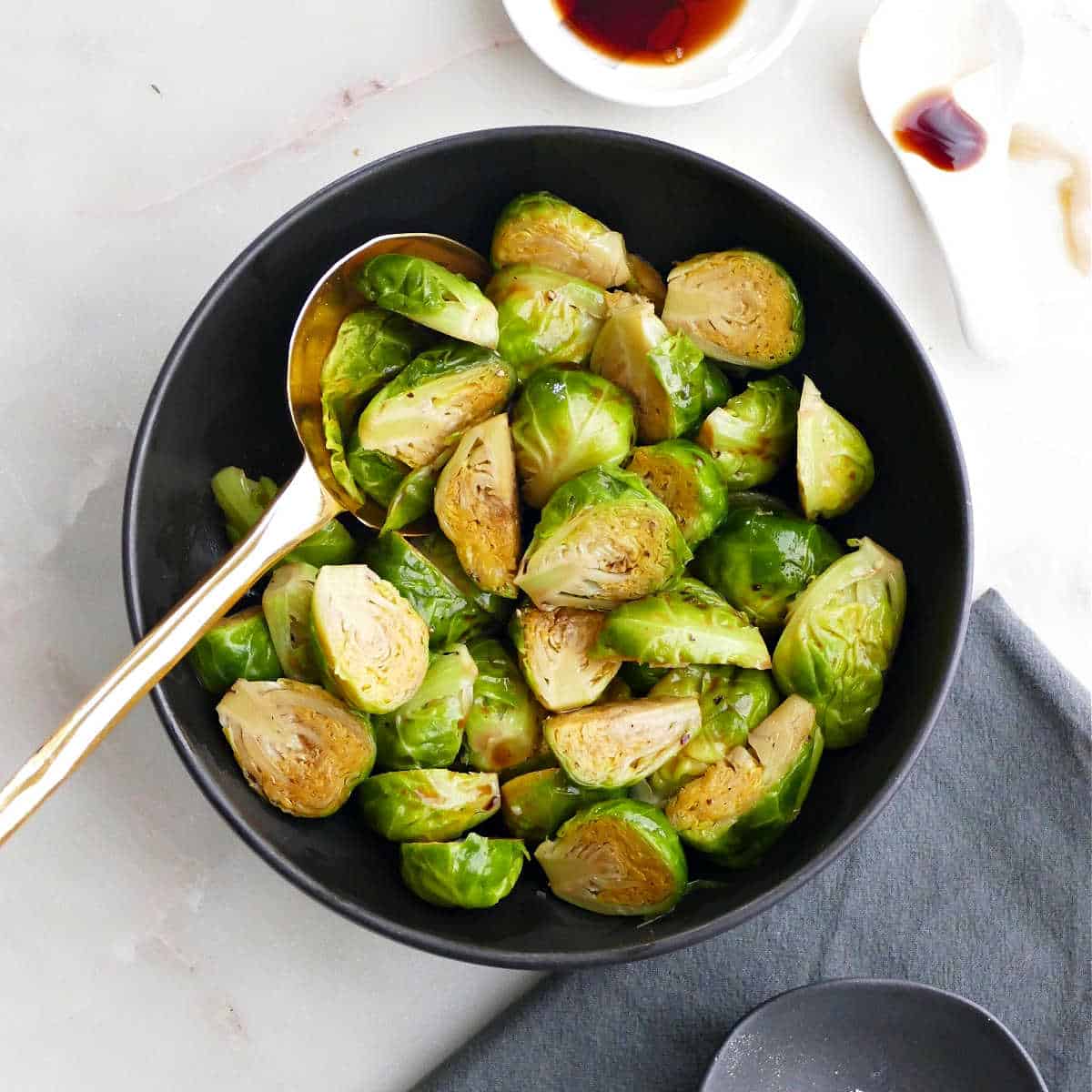 Candied Brussels Sprouts with Maple Syrup It's a Veg World After All®