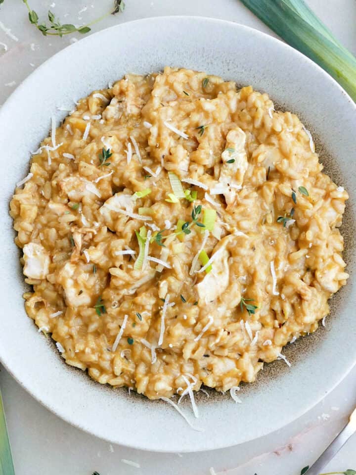 Creamy Chicken Mushroom Orzo Skillet - It's a Veg World After All®