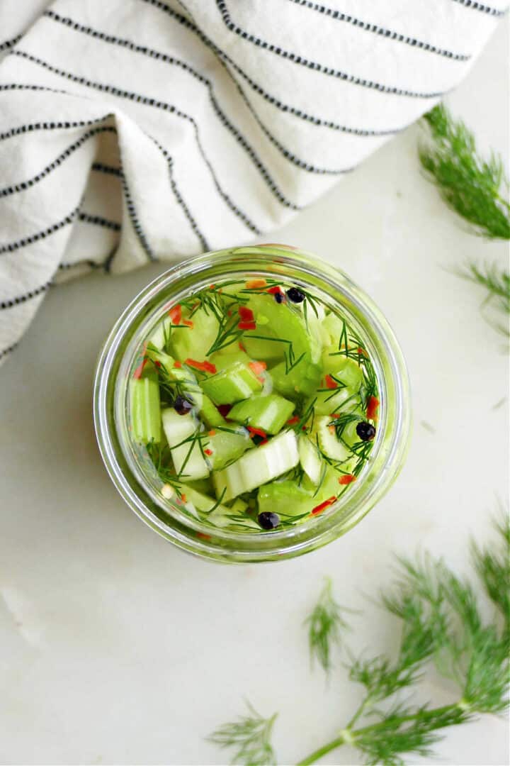 Pickled Celery (Quick and Spicy) It's a Veg World After All®