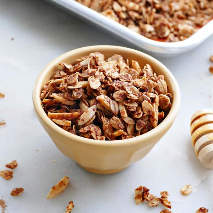 Almond Granola with Honey and Vanilla - It's a Veg World After All®