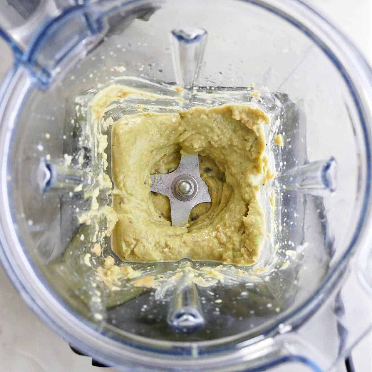 avocado Caesar dressing blended together in a high-powered blender