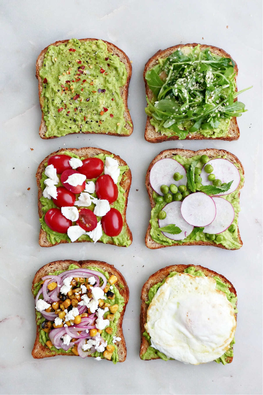 Avocado Toast Toppings (6 Ways) It's a Veg World After All®