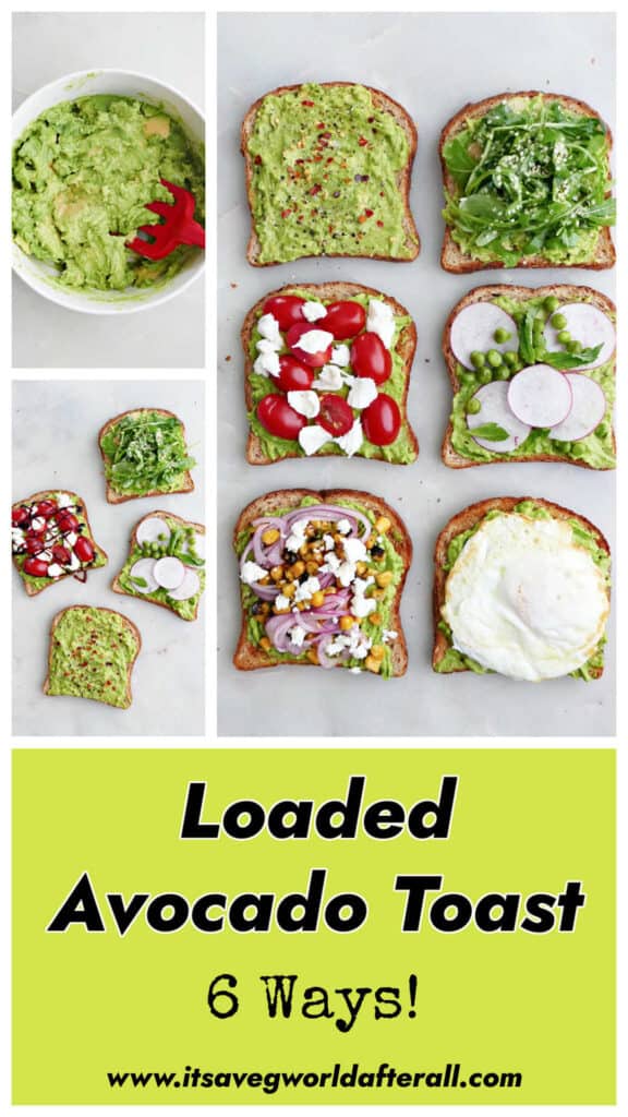 avocado toasts with text box with post title and website name