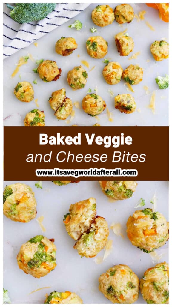 homemade vegetable bites for kids with text box for recipe name