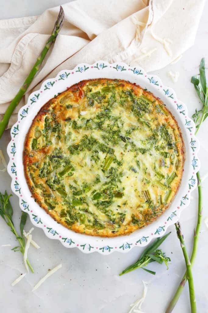 Crustless Asparagus Quiche with Tarragon - It's a Veg World After All®