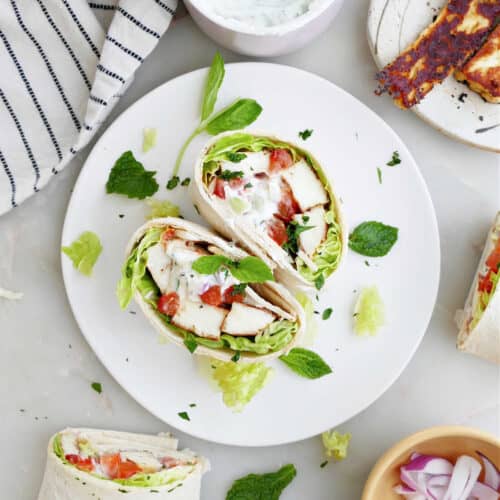 Halloumi Wraps with Yogurt Sauce - It's a Veg World After All®