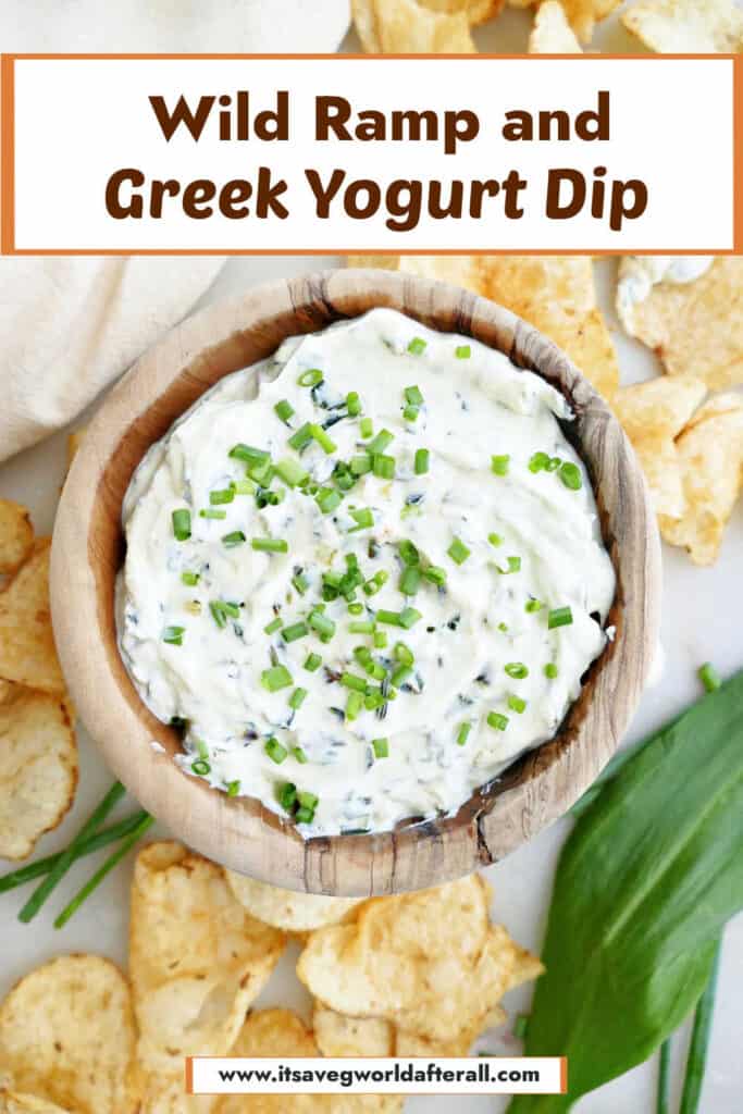 ramp dip in a bowl with text boxes for recipe name and website