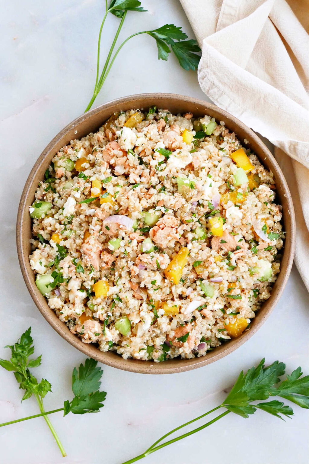 Salmon Quinoa Salad It's a Veg World After All®