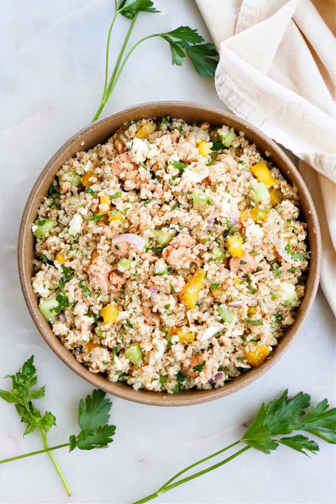 Salmon Quinoa Salad - It's a Veg World After All®