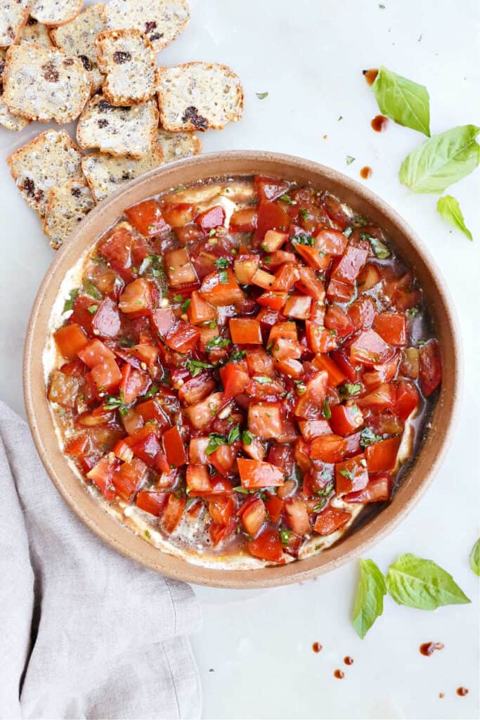 Cold Bruschetta Dip with Crème Fraîche It's a Veg World After All®