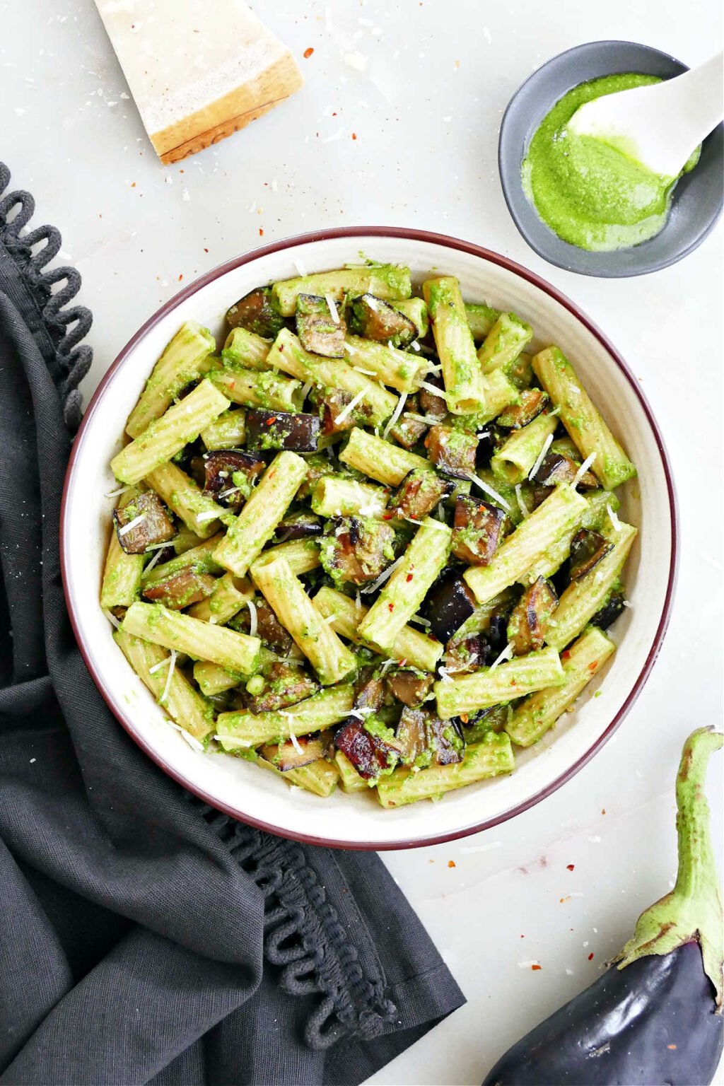 Eggplant Pesto Pasta It's a Veg World After All®