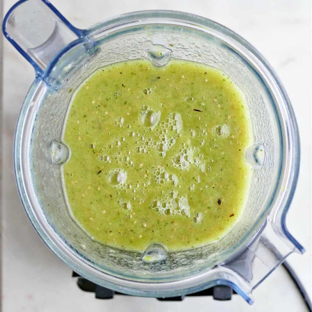 Roasted Tomatillo Soup (Vegetarian) - It's a Veg World After All®