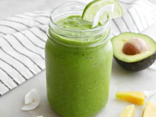 Green smoothie bowl with collard greens
