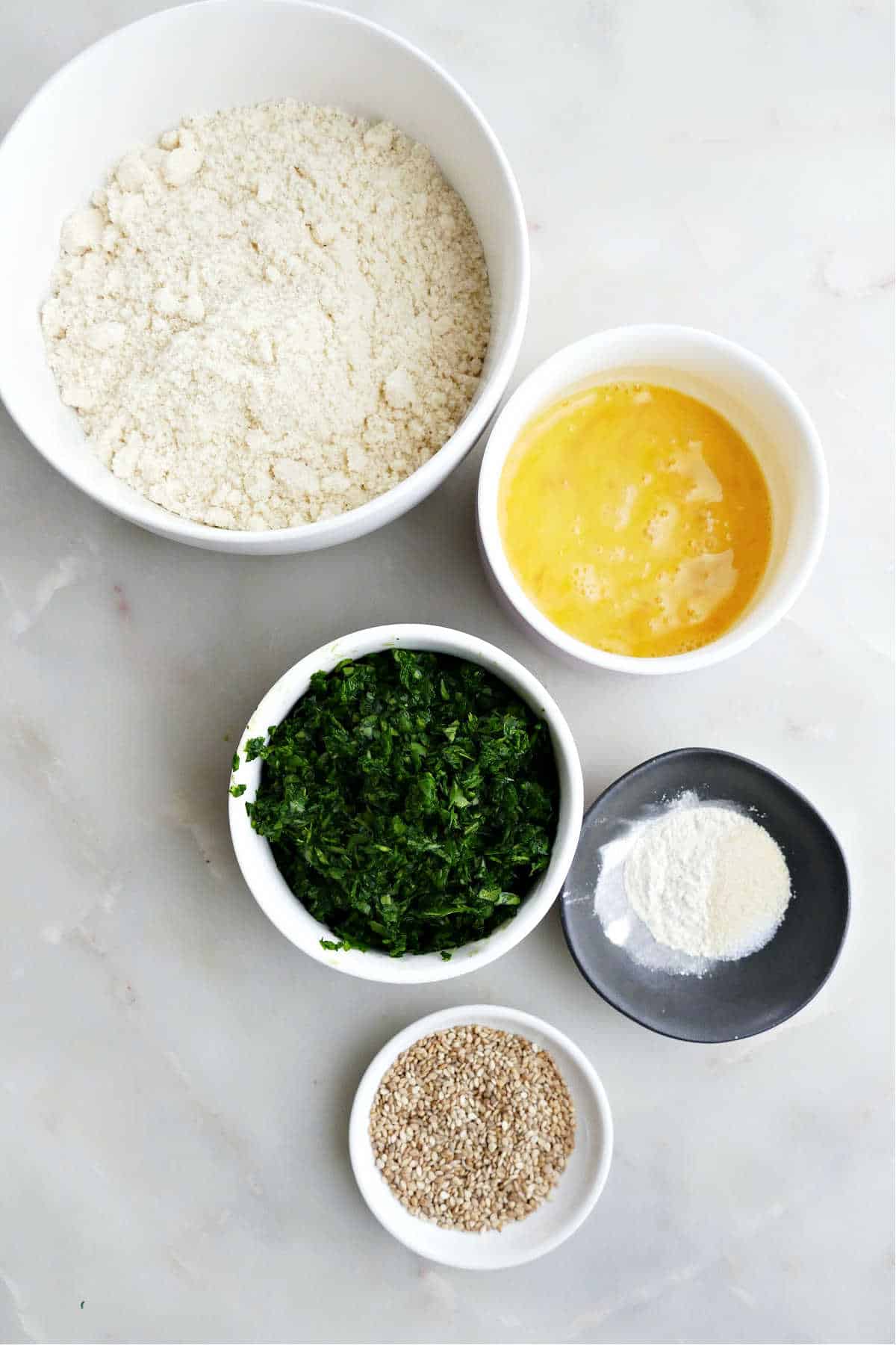 Ingredients needed to make homemade veggie cracker recipe.