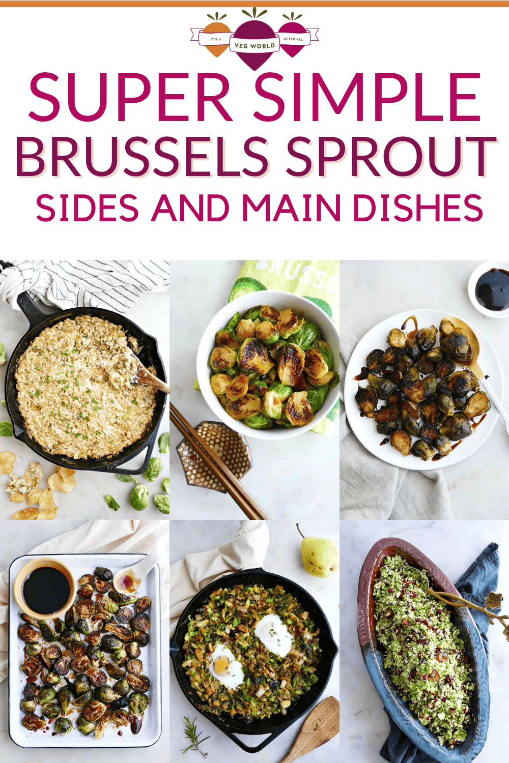 A collage of easy Brussels Sprouts recipes. 