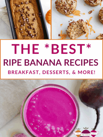 Three image collage of healthy banana recipes with text overlay.