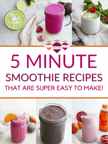 Collage of homemade healthy smoothies with text overlay.