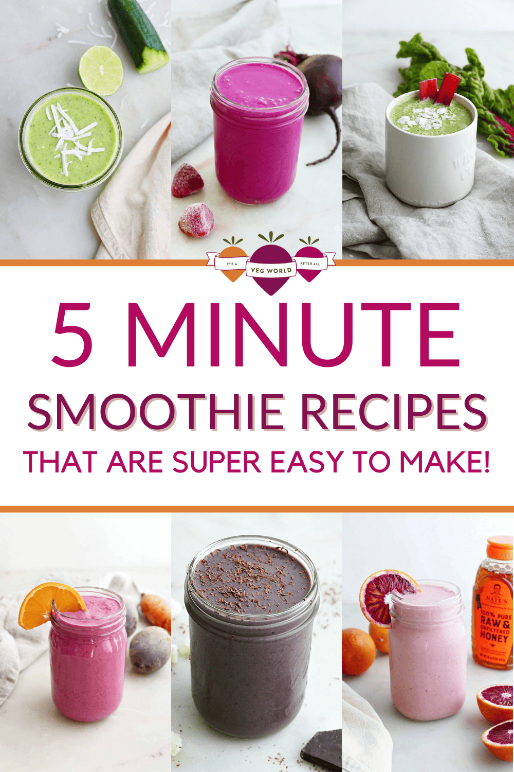 Collage of homemade healthy smoothies with text overlay.